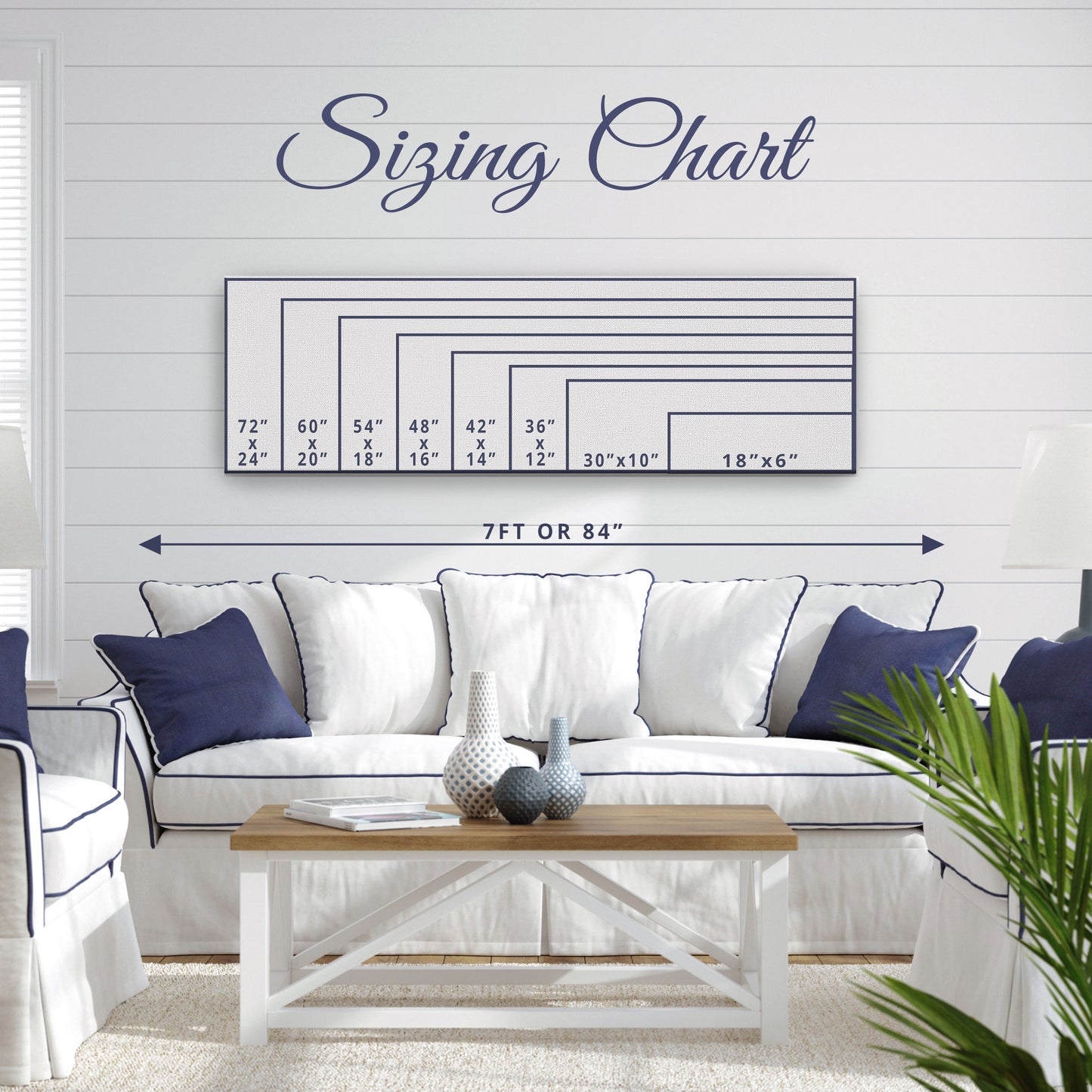Personalized Nautical Beach Sign - personalized coastal canvas wall art option 4