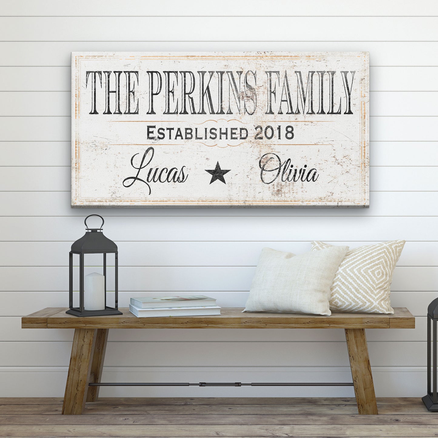Personalized Family Name Established Date With Kids Names Sign Wall Hanging