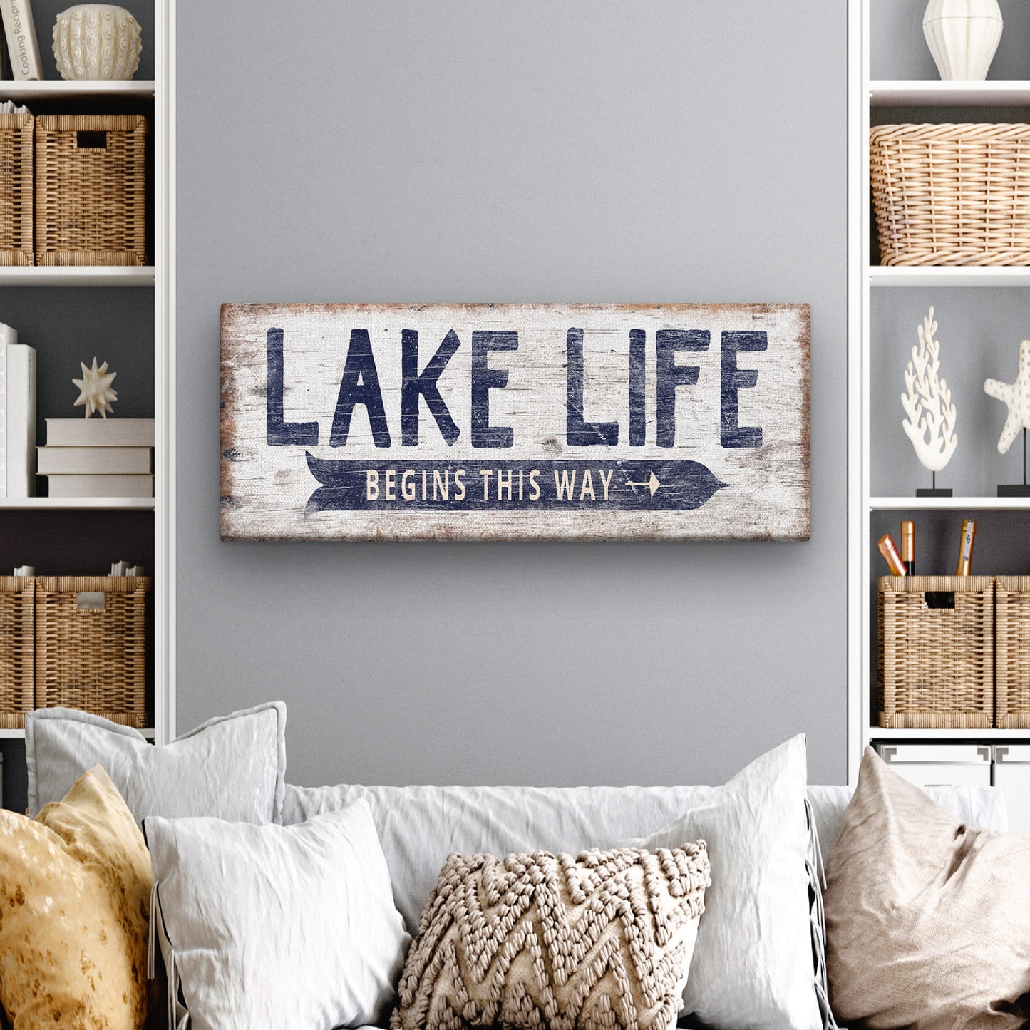 Personalized Lake Life Customizable Sign - personalized coastal canvas wall art option 2