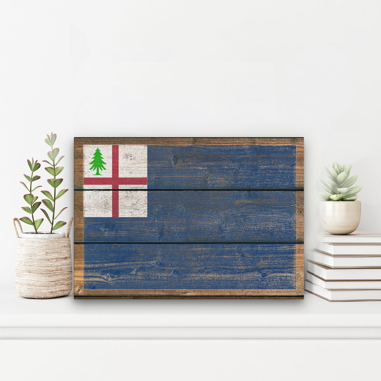 Bunker Hill Flag Canvas Sign, Rustic & Distressed Wood Look Flag - Many Sizes