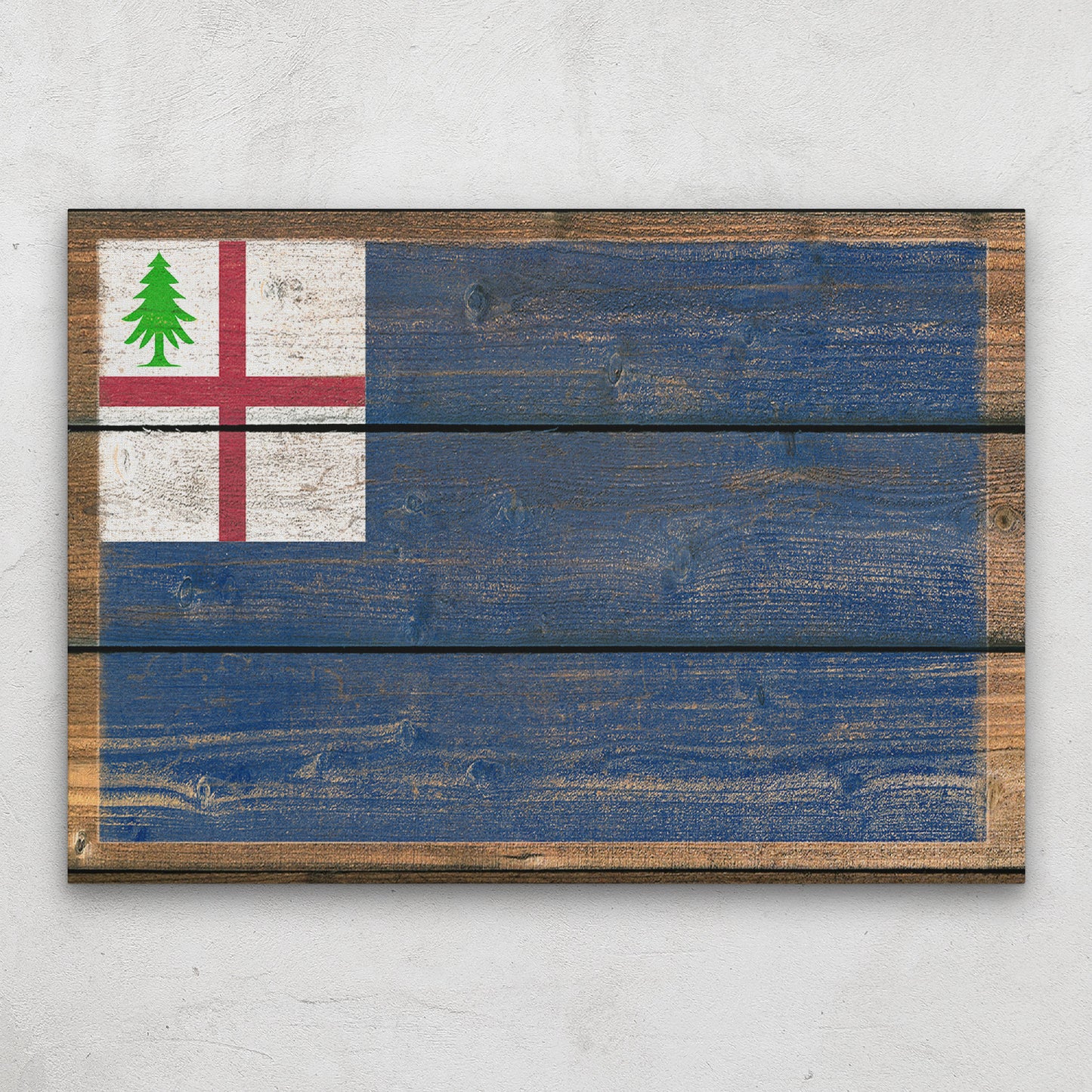 Bunker Hill Flag Canvas Sign, Rustic & Distressed Wood Look Flag - Many Sizes