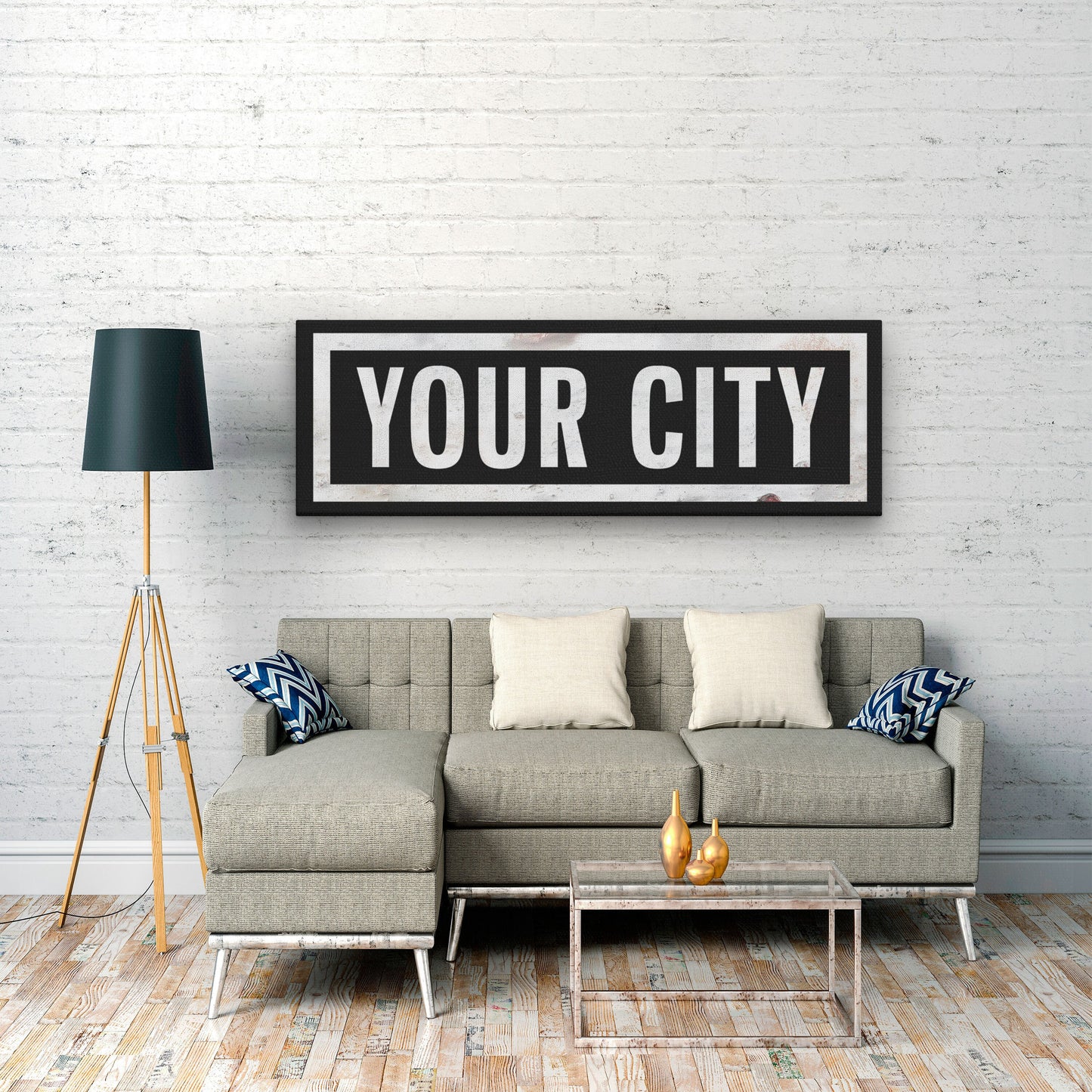 Personalized Town, Family Name, Street Name Sign | Clean Distressed Metal Look