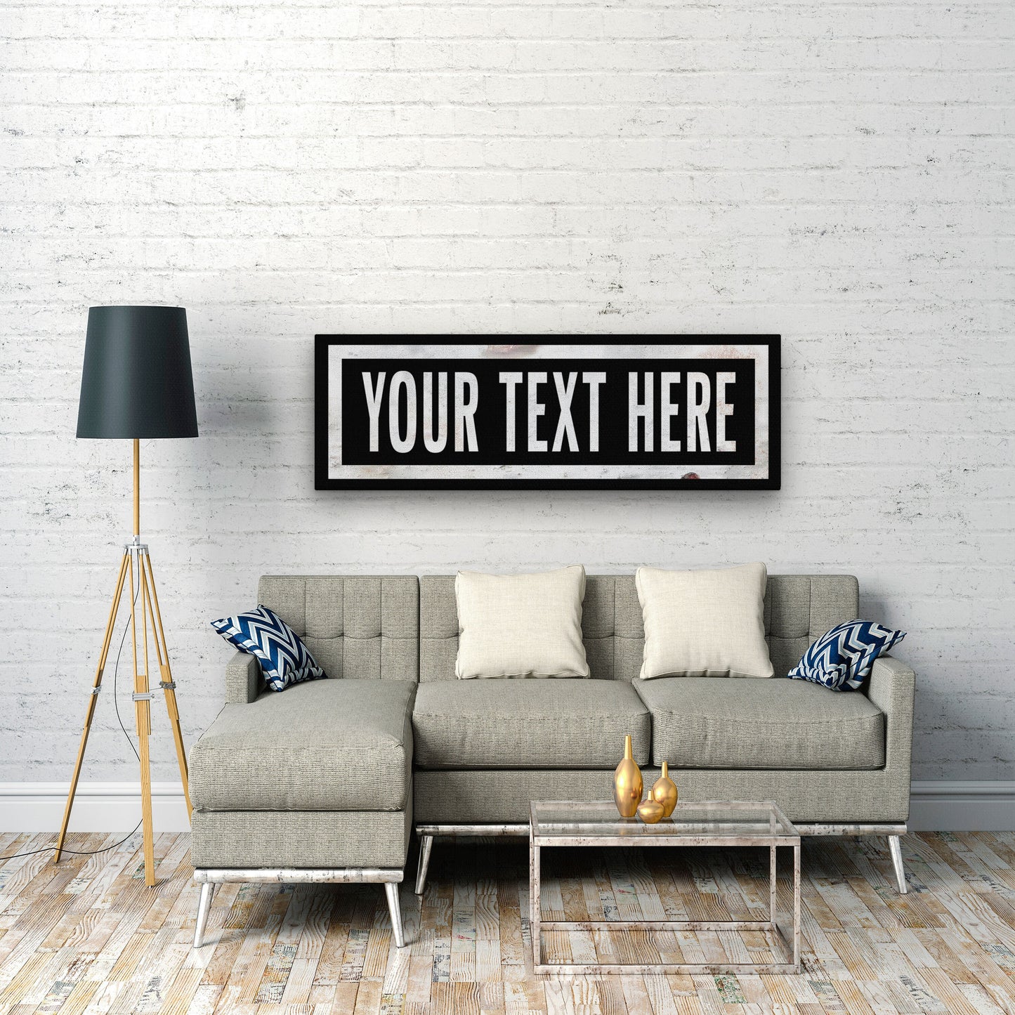 Personalized Town, Family Name, Street Name Sign | Clean Distressed Metal Look