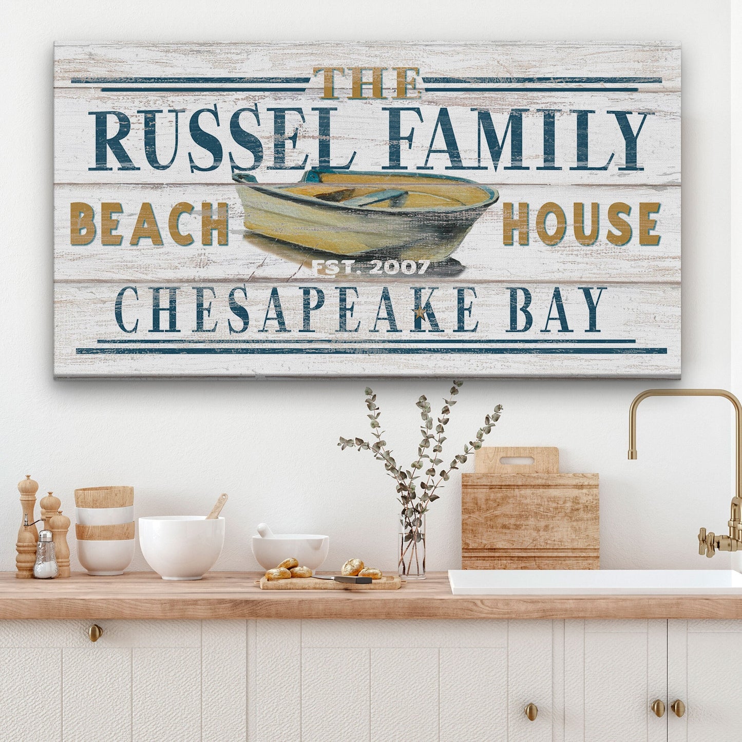 Beach House Family Name Sign | Personalized Beach - Lake House Decor
