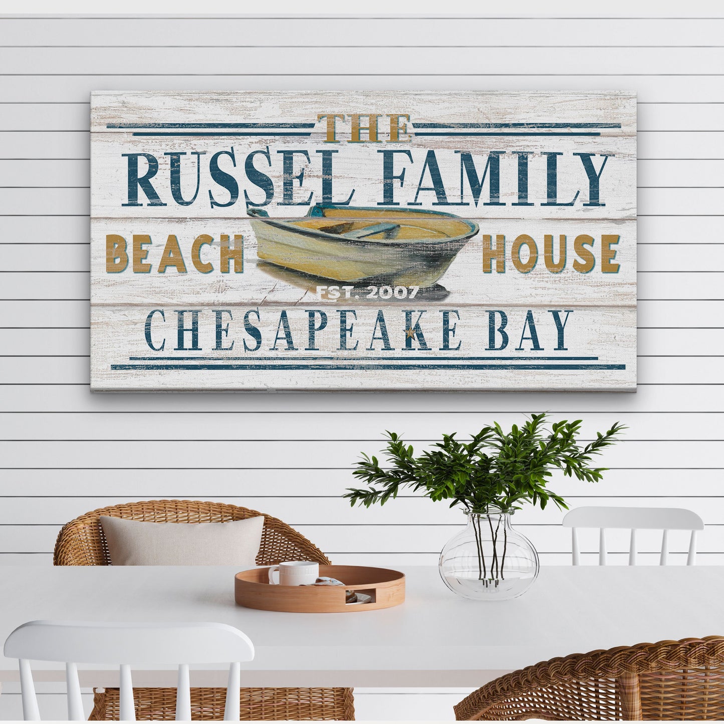 Beach House Family Name Sign | Personalized Beach - Lake House Decor