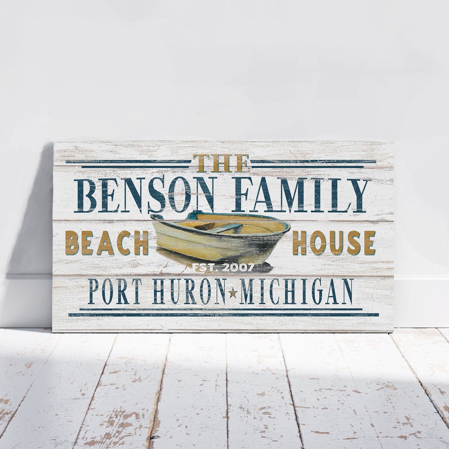 Beach House Family Name Sign | Personalized Beach - Lake House Decor