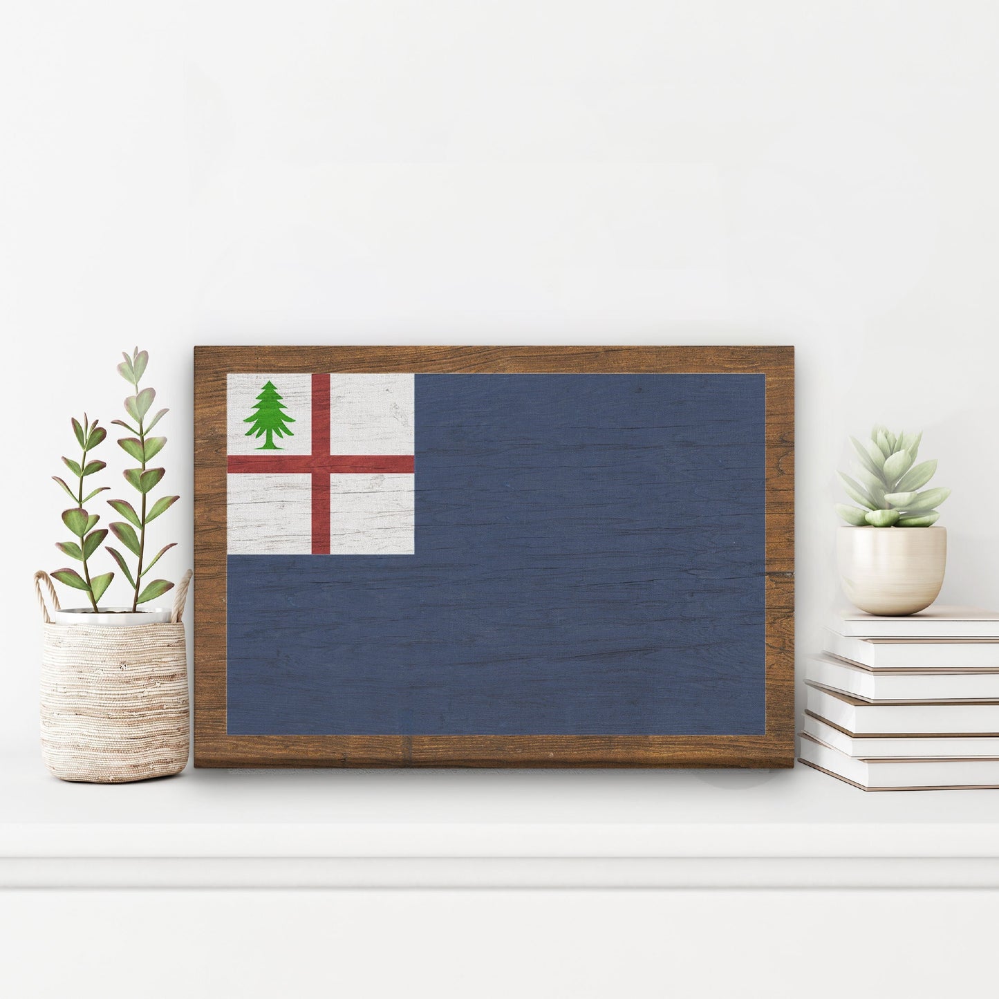 Bunker Hill Flag Canvas Sign, Rustic & Distressed Wood Look Flag - Many Sizes