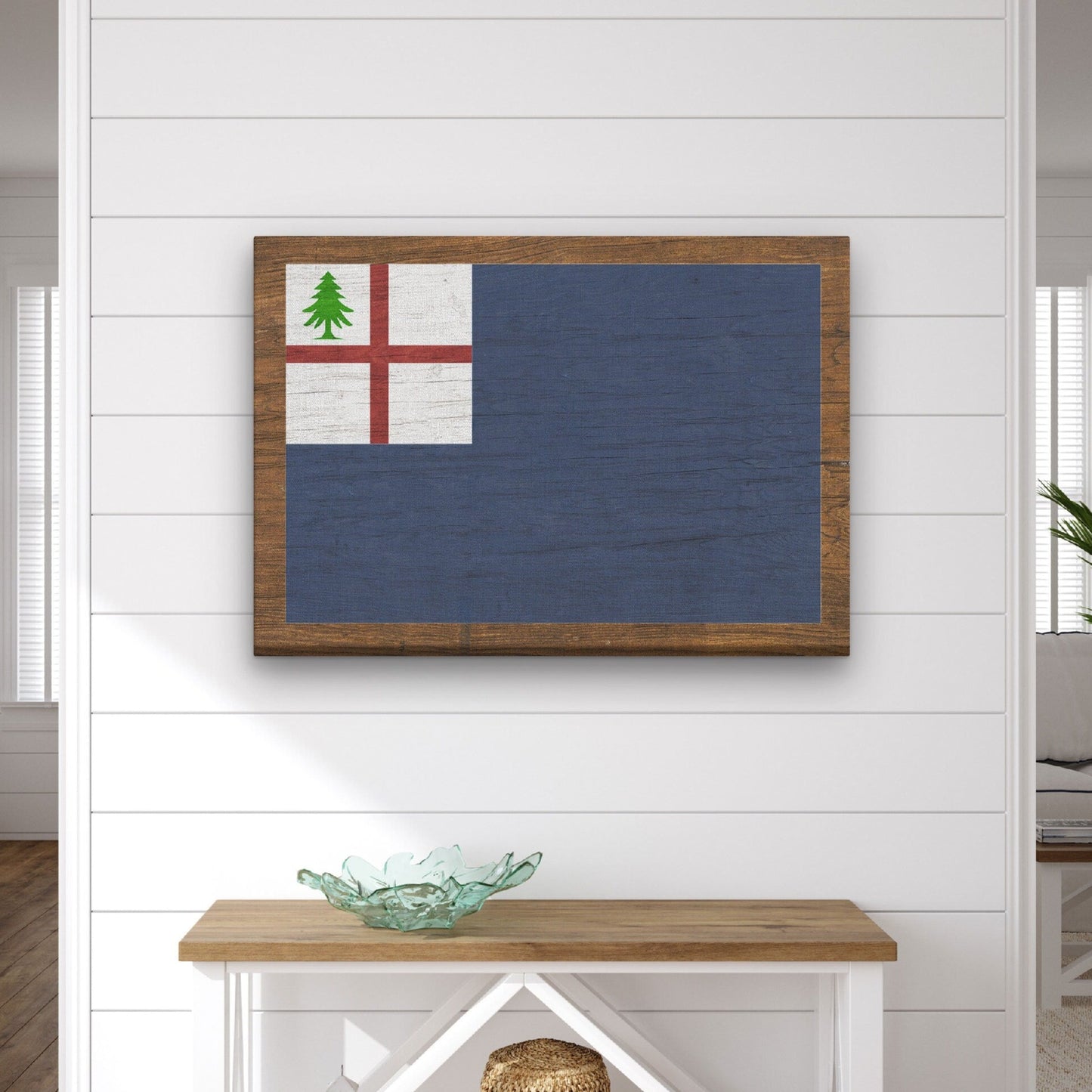 Bunker Hill Flag Canvas Sign, Rustic & Distressed Wood Look Flag - Many Sizes