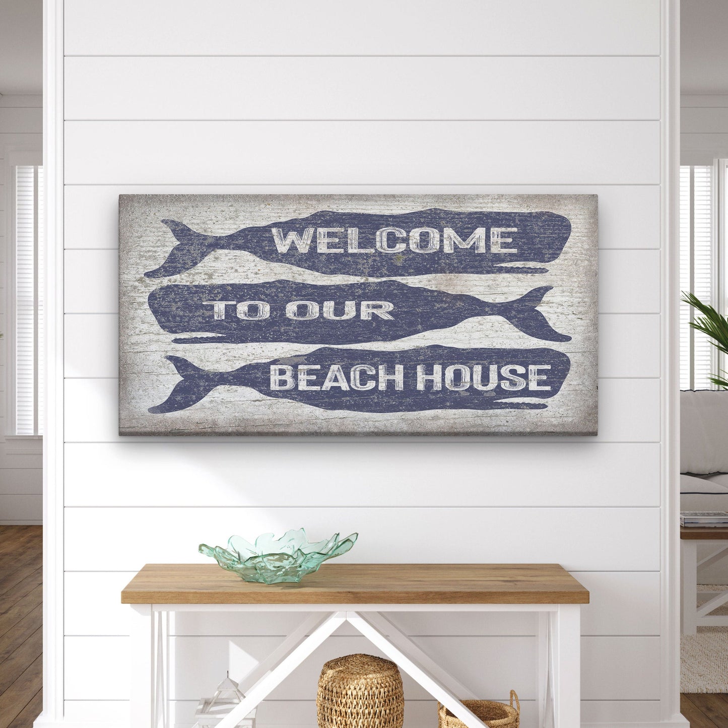 Beach House Signs Personalized Beach House Sign Beach Welcome Sign Coastal Wall Art Beach Decor Whale Sign Nautical Wall Decor Coastal Art
