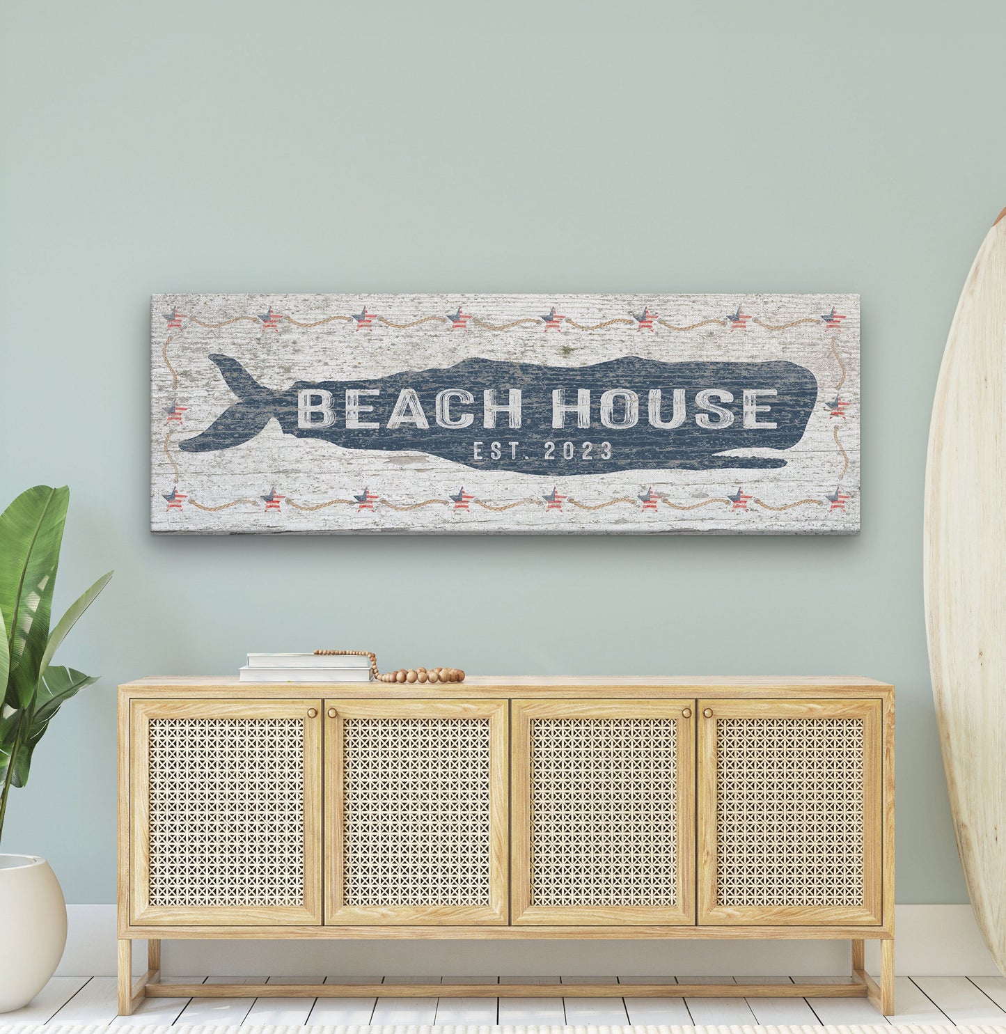 Whale House Sign Beach House Sign Personalized Beach House Decor, Large & Small Beach Sign Established Date, Shore House Sign Number Sign