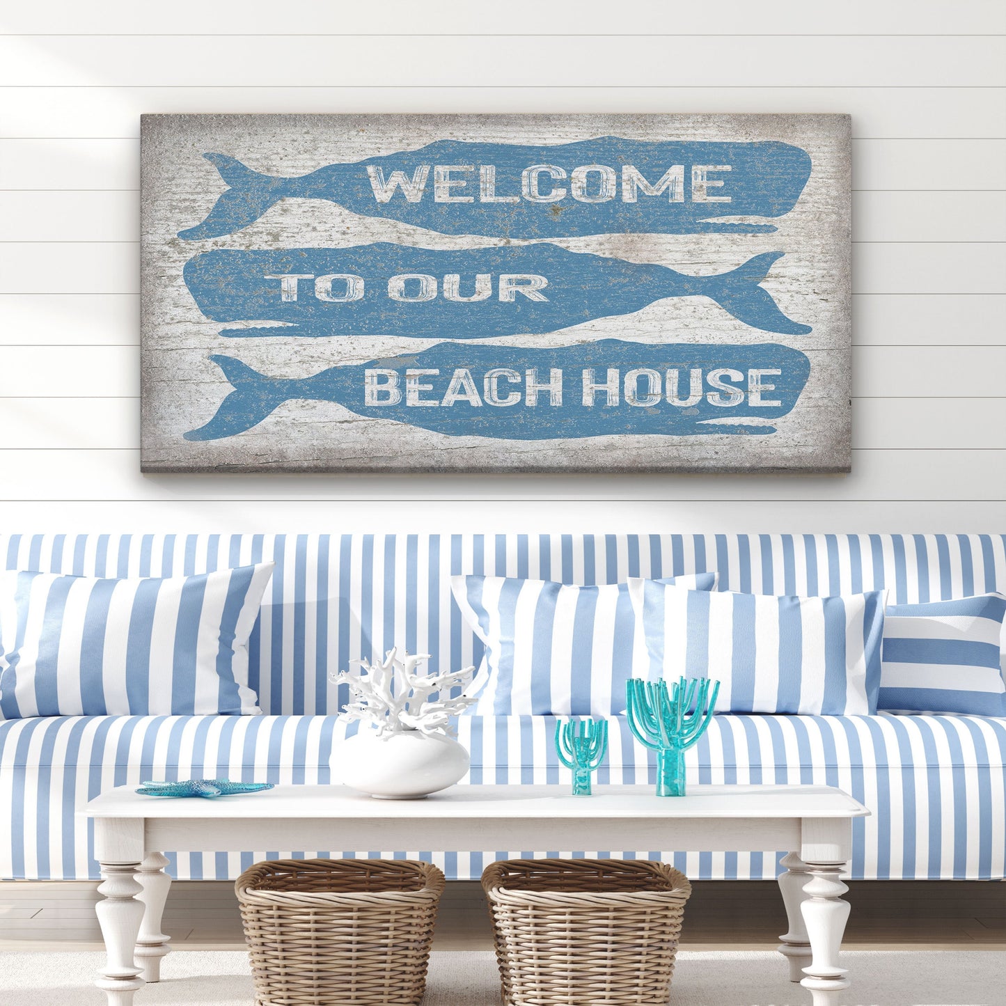 Beach House Signs Personalized Beach House Sign Beach Welcome Sign Coastal Wall Art Beach Decor Whale Sign Nautical Wall Decor Coastal Art