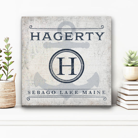 Anchor Sign, Personalized Anchor Wall Decor, Family Name Anchor Canvas Sign, Last Name Sign, Beach House Decor, Personalized Nautical Decor