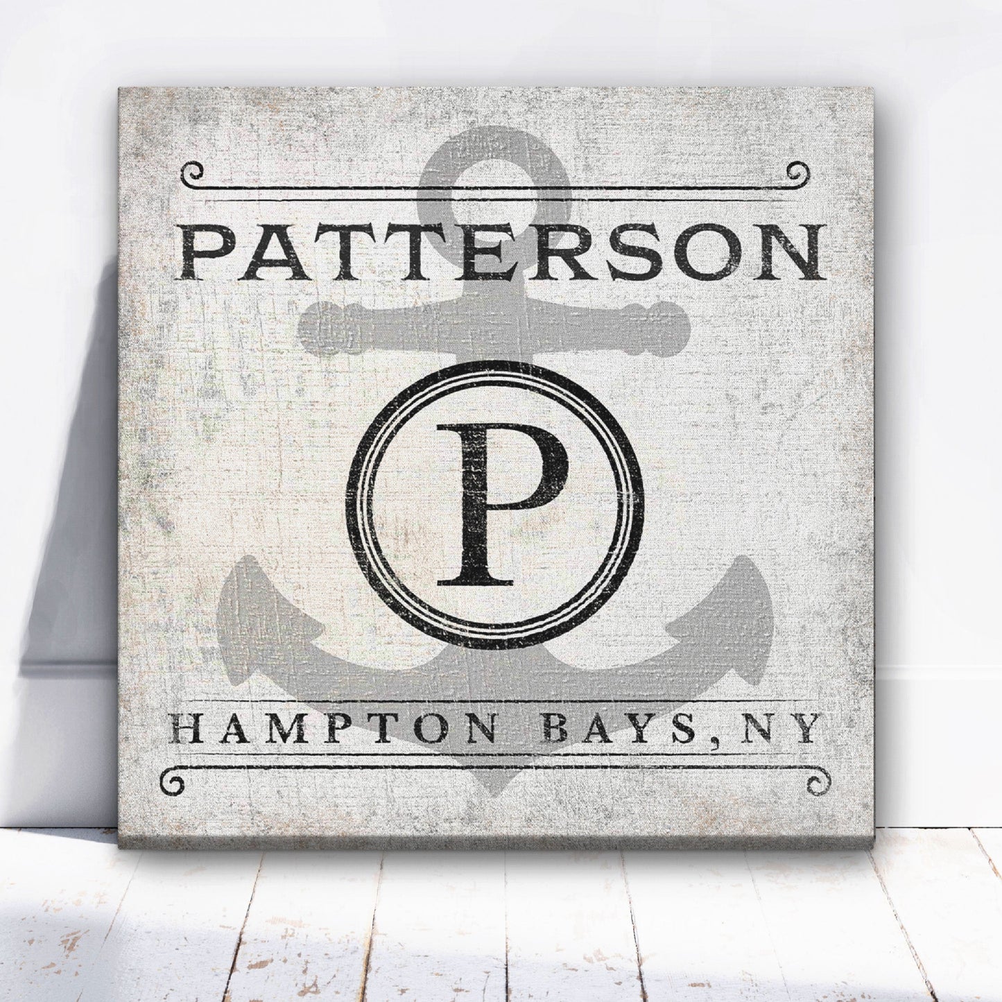 Anchor Sign, Personalized Anchor Wall Decor, Family Name Anchor Canvas Sign, Last Name Sign, Beach House Decor, Personalized Nautical Decor