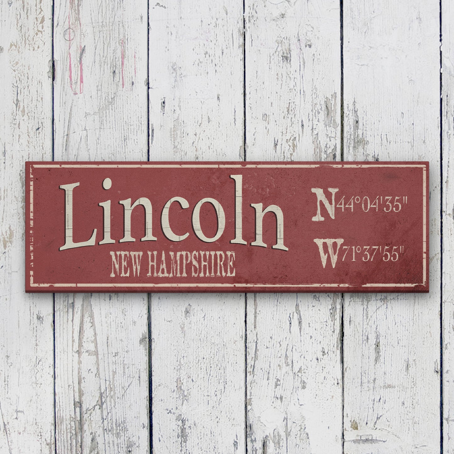 Coordinate Sign, Latitude Longitude, Rustic Nautical City State Canvas Sign , Personalized Gift, Ski / Beach / Lake Decor, Housewarming Gift