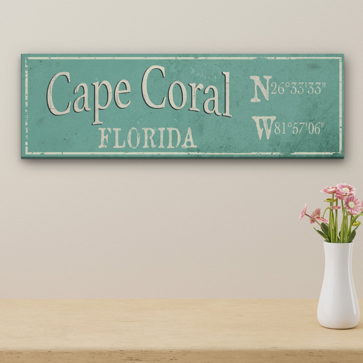 Coordinate Sign, Latitude Longitude, Rustic Nautical City State Canvas Sign , Personalized Gift, Ski / Beach / Lake Decor, Housewarming Gift