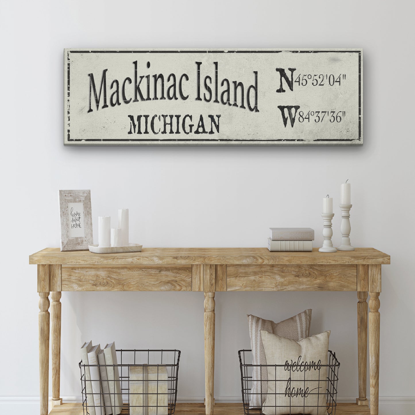 Coordinate Sign, Latitude Longitude, Rustic Nautical City State Canvas Sign , Personalized Gift, Ski / Beach / Lake Decor, Housewarming Gift
