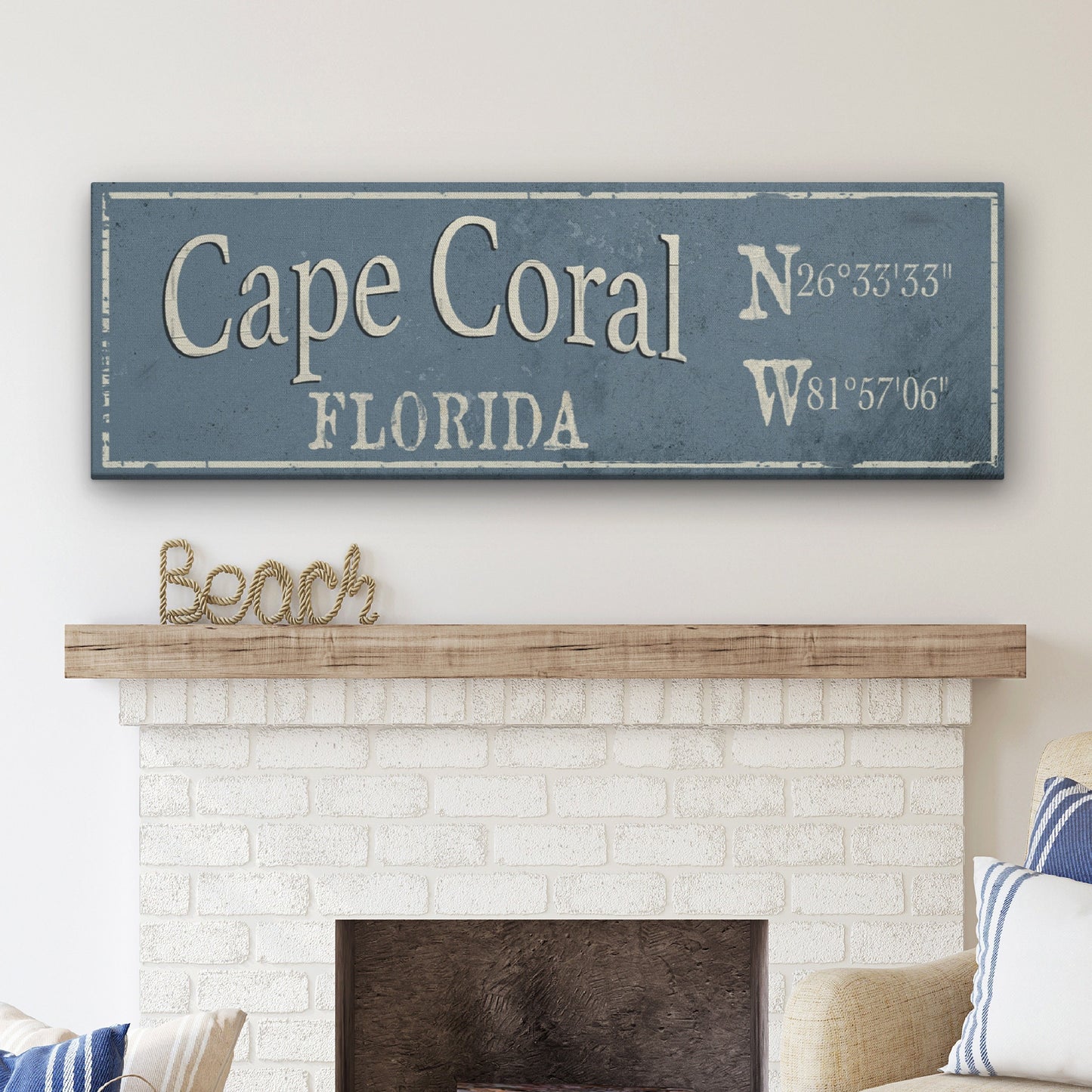 Coordinate Sign, Latitude Longitude, Rustic Nautical City State Canvas Sign , Personalized Gift, Ski / Beach / Lake Decor, Housewarming Gift