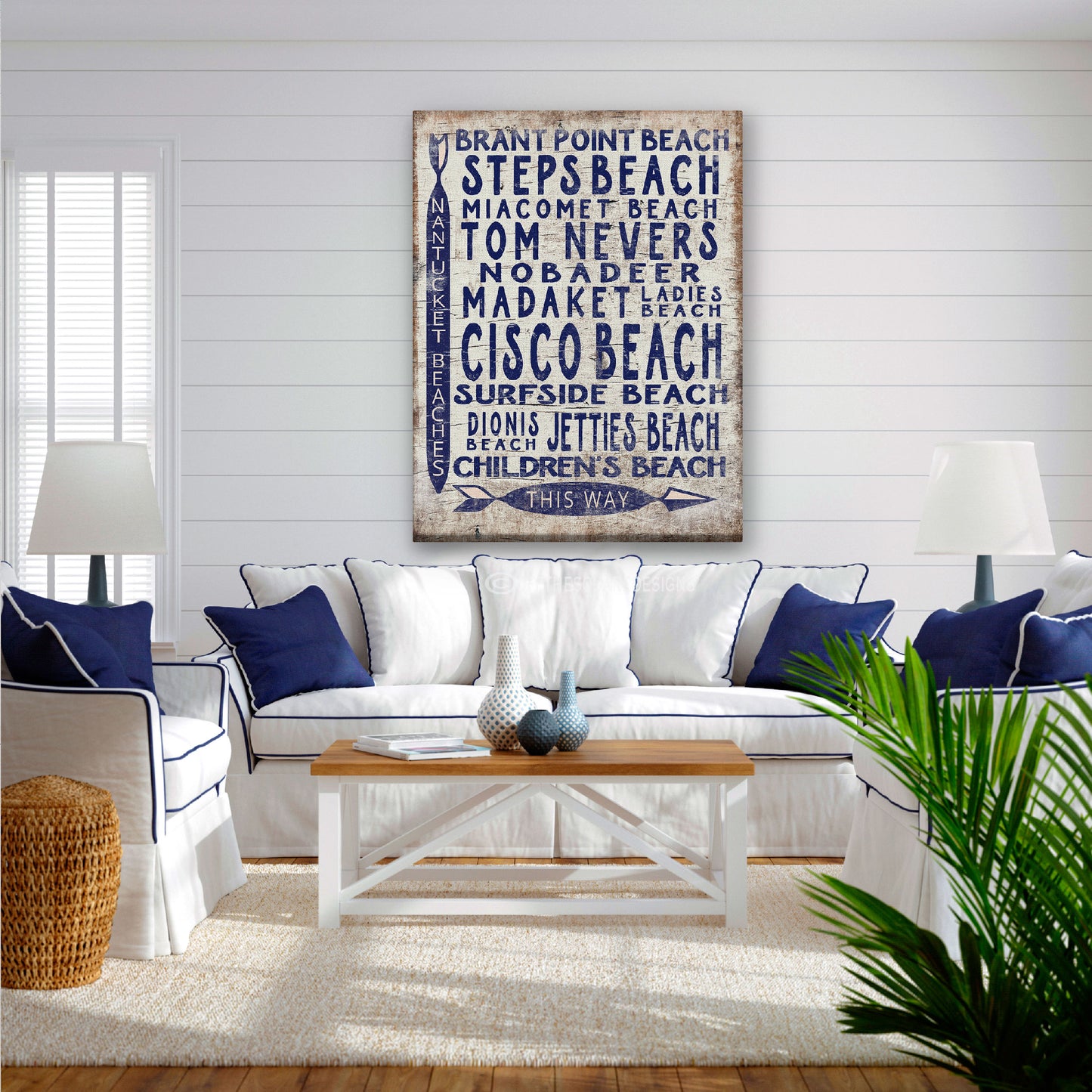 Vintage Nantucket Beaches Sign | Cisco Steps Madaket Surfside Beaches