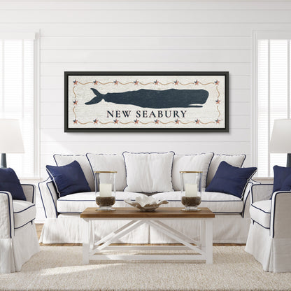 Personalized whale sign full product view showing frame detail and prominent whale design