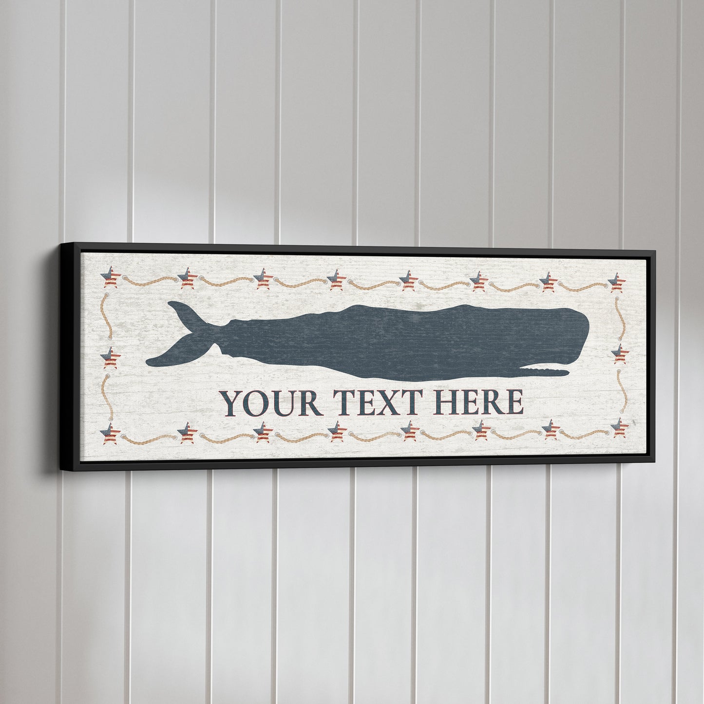 Personalized Framed Whale Canvas Sign