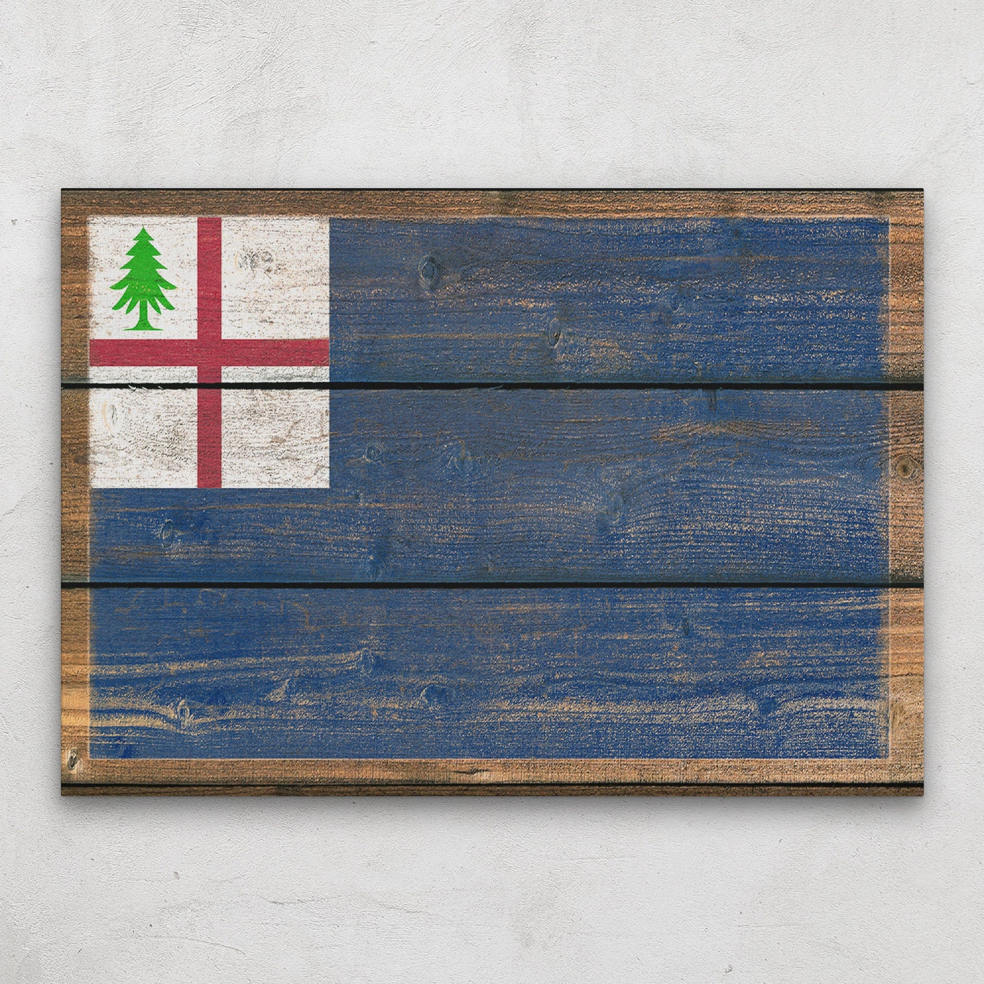 Bunker Hill Charlestown flag canvas print with revolutionary war design in blue white and red
