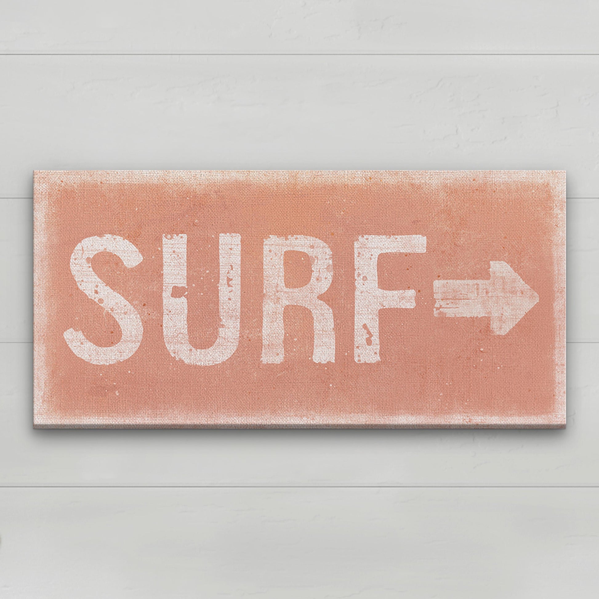 Distressed Surf Sign, Surf Shack Weathered Sign, Surf Shop Beach Decor, Beach Canvas Wall Hanging, Vintage Surf Art, Arrow Sign