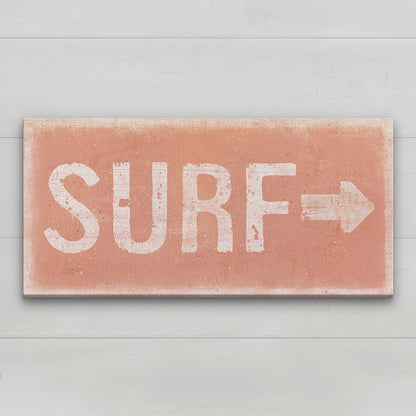 Distressed Surf Sign, Surf Shack Weathered Sign, Surf Shop Beach Decor, Beach Canvas Wall Hanging, Vintage Surf Art, Arrow Sign