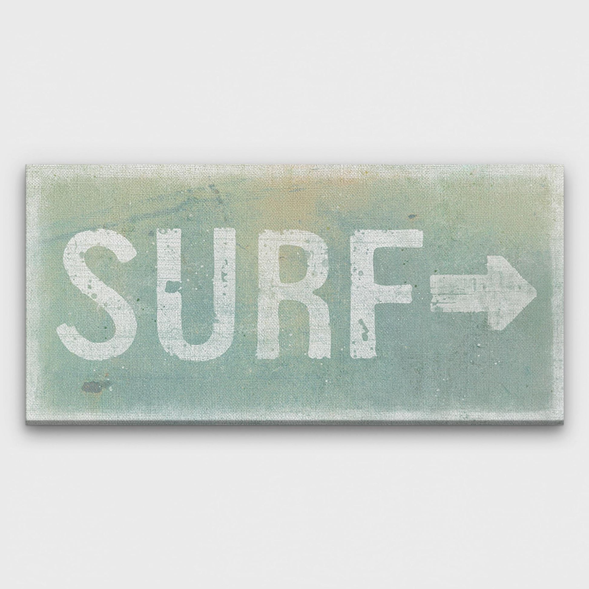 Distressed Surf Sign, Surf Shack Weathered Sign, Surf Shop Beach Decor, Beach Canvas Wall Hanging, Vintage Surf Art, Arrow Sign