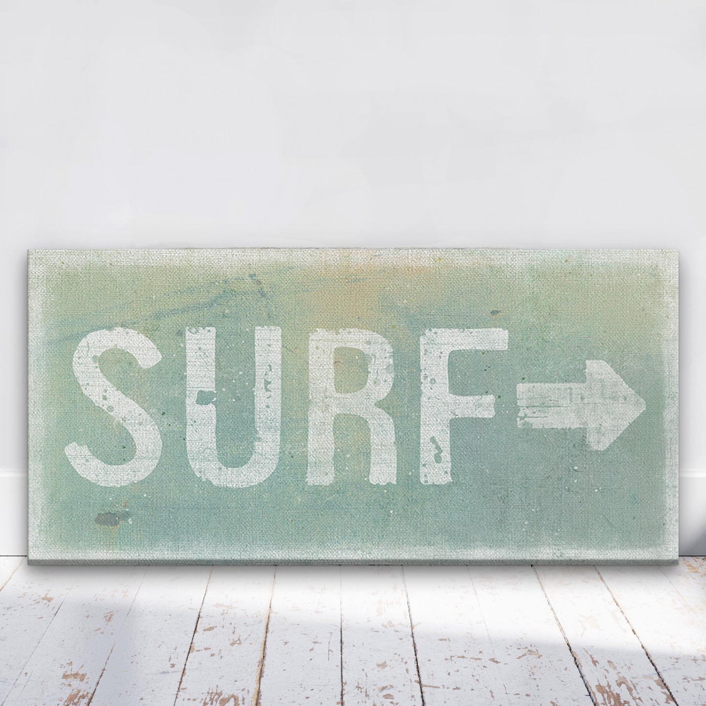 Distressed Surf Sign, Surf Shack Weathered Sign, Surf Shop Beach Decor, Beach Canvas Wall Hanging, Vintage Surf Art, Arrow Sign