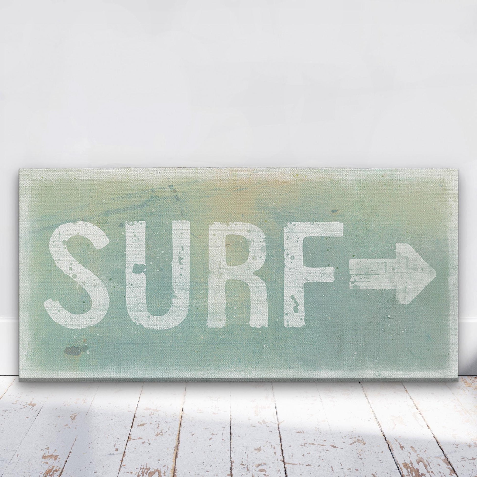 Distressed Surf Sign, Surf Shack Weathered Sign, Surf Shop Beach Decor, Beach Canvas Wall Hanging, Vintage Surf Art, Arrow Sign