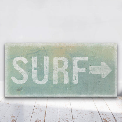 Distressed Surf Sign, Surf Shack Weathered Sign, Surf Shop Beach Decor, Beach Canvas Wall Hanging, Vintage Surf Art, Arrow Sign