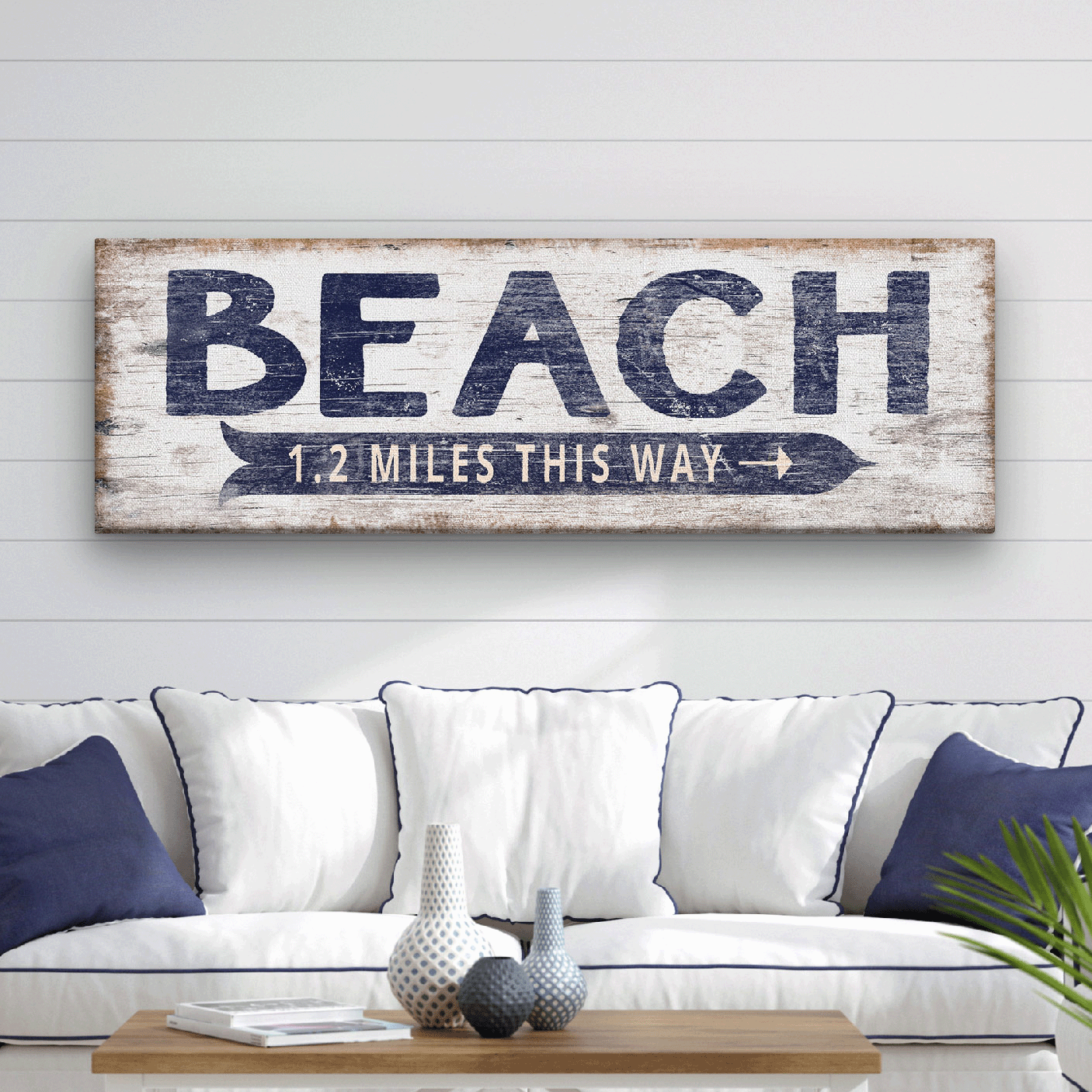 Customizable Nautical Beach Sign - Personalized Beach House Sign