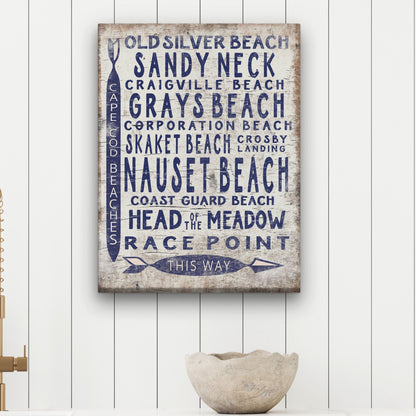 Vintage Cape Cod Beach Sign | Nauset Craigville Race Point Sandy Neck