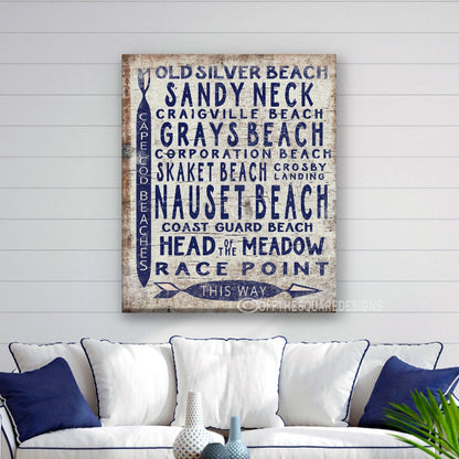Vintage Cape Cod Beach Sign | Nauset Craigville Race Point Sandy Neck