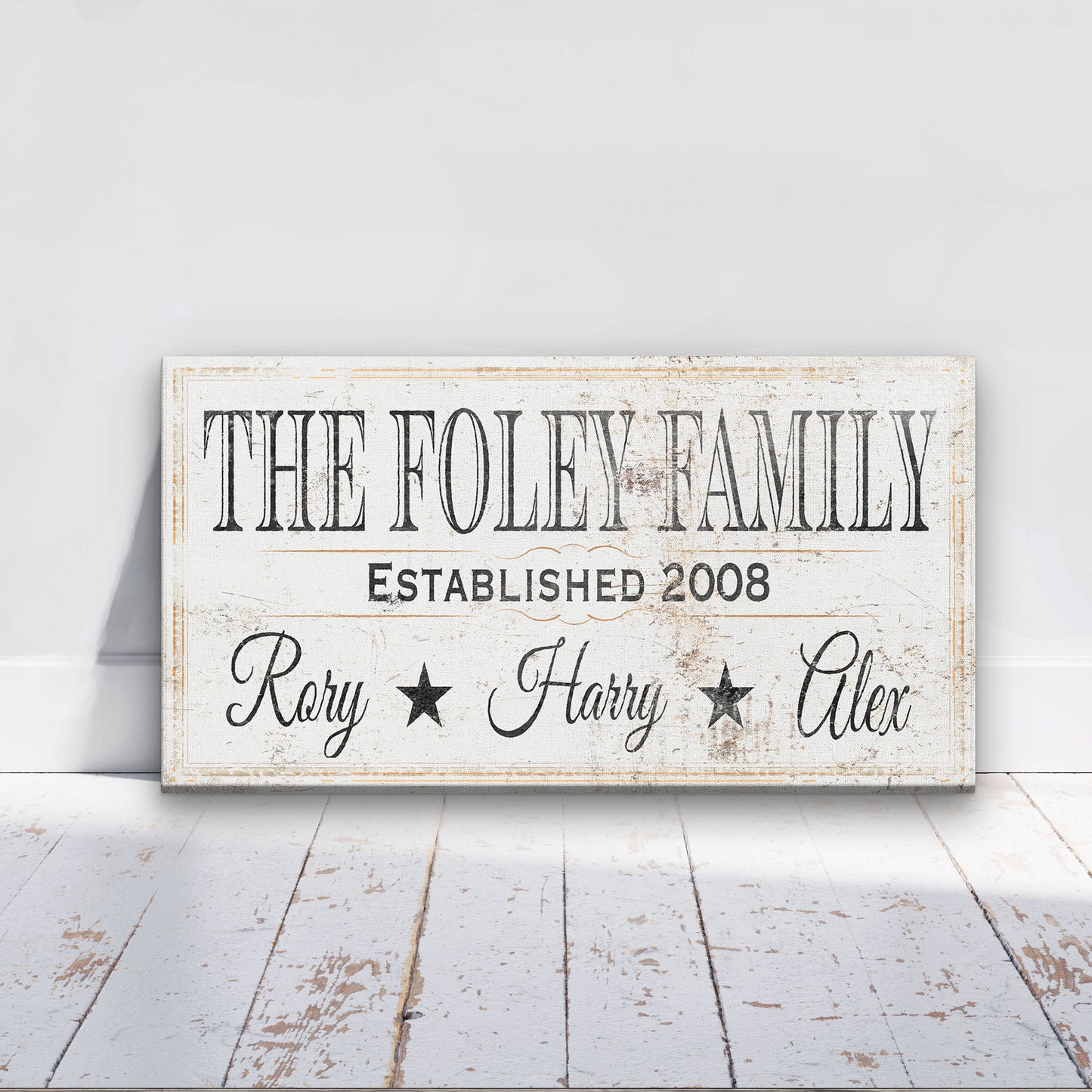 Personalized Family Name Established Date With Kids Names Sign Wall Hanging