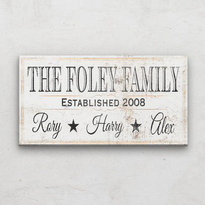 Personalized Family Name Established Date With Kids Names Sign Wall Hanging