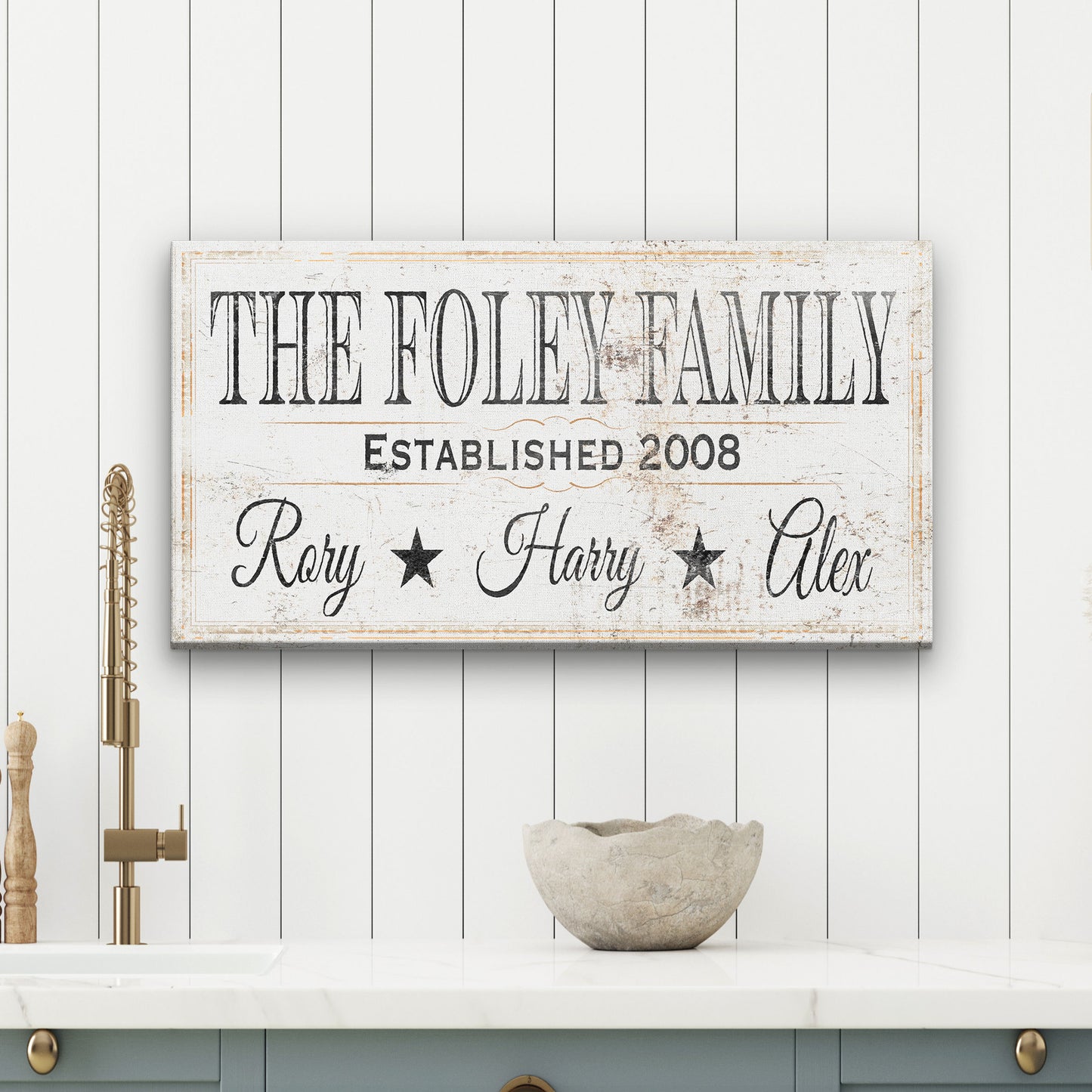 Personalized Family Name Established Date With Kids Names Sign Wall Hanging