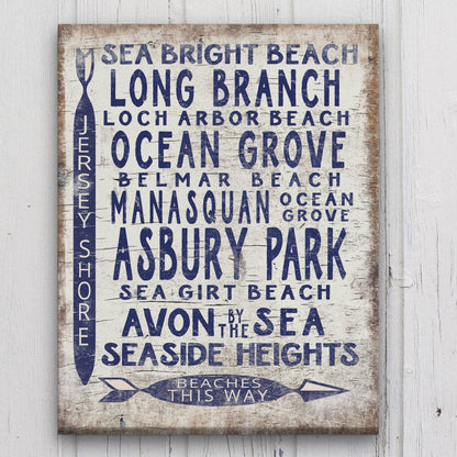Vintage Jersey Shore Beach Sign | Asbury park, Sea Girt, Manasquan, Seaside Heights