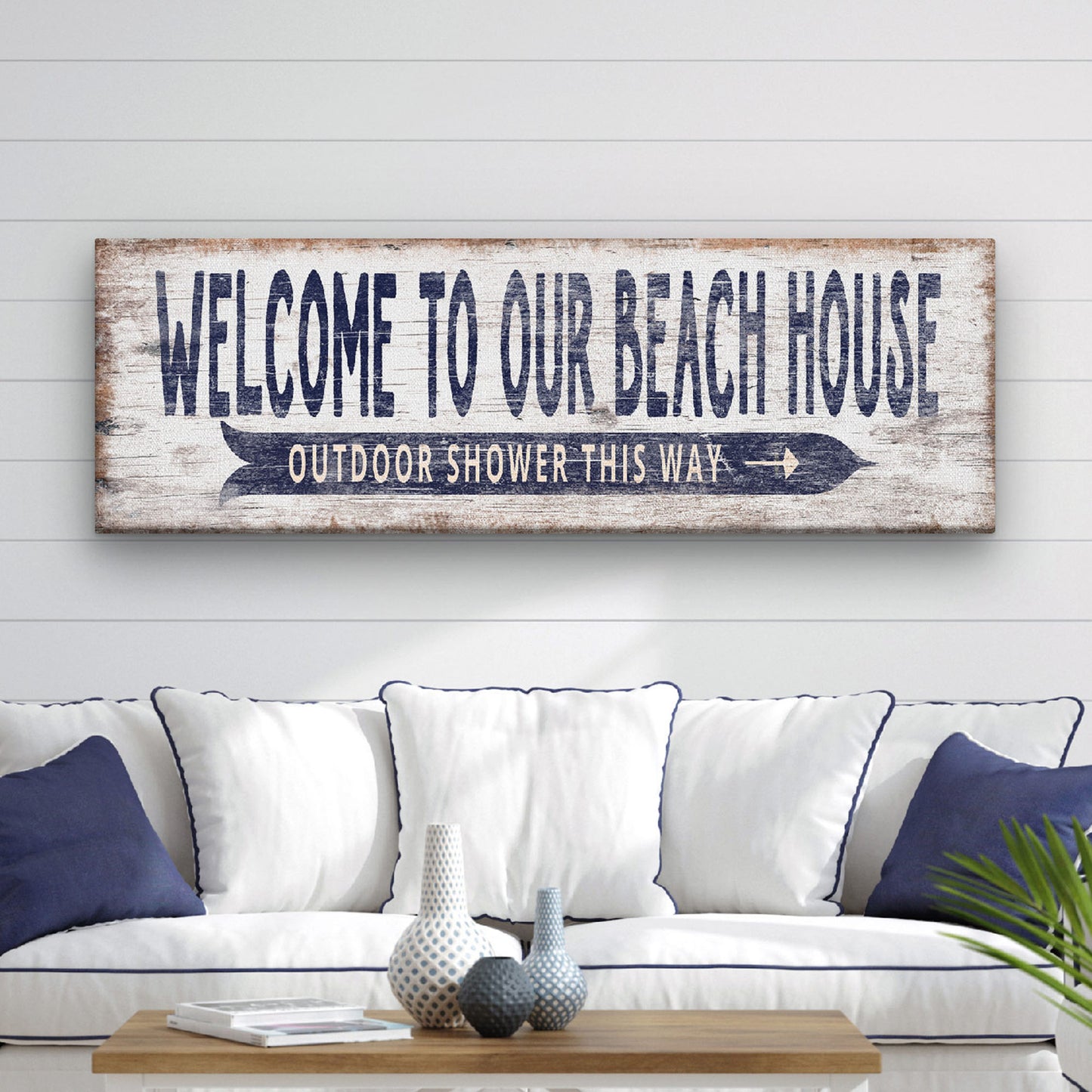 Customizable Nautical Beach Sign - Personalized Beach House Sign