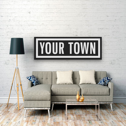 Personalized Town, Family Name, Street Name Sign | Clean Distressed Metal Look