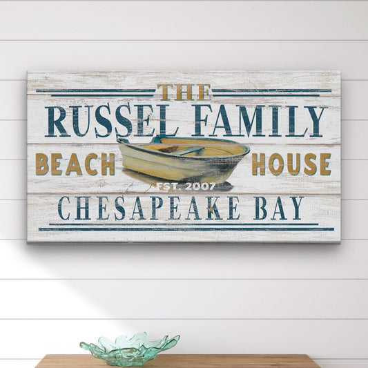 Beach House Family Name Sign | Personalized Beach - Lake House Decor