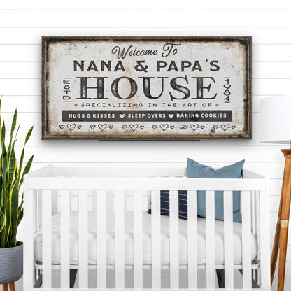 Grandma & Grandpas House Canvas Sign | Personalizable Grandparent Gift
