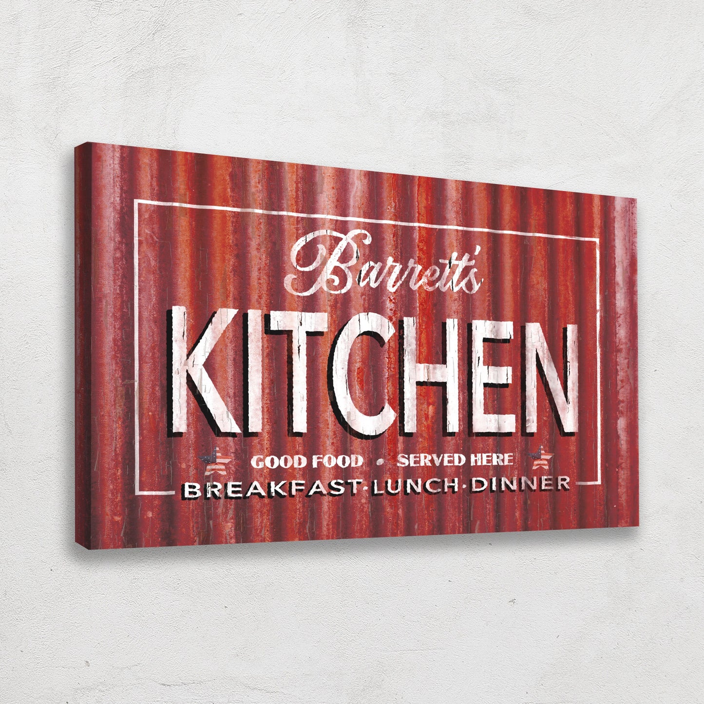 Personalized Tin Kitchen Signs Vintage Rustic Metal Look Canvas Wall Decor Last Name Established Antique Farmhouse Art Country Kitchen Gift