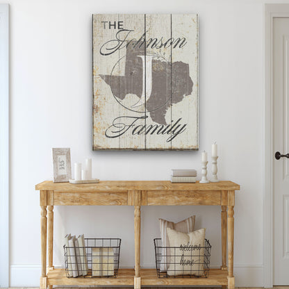 Personalized Family Name and State Sign, Custom State Sign With Name, Distressed Wood Farmhouse Look Canvas, Personalized Gift, Wedding Gift