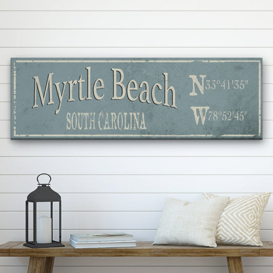 Coordinate Sign, Latitude Longitude, Rustic Nautical City State Canvas Sign , Personalized Gift, Ski / Beach / Lake Decor, Housewarming Gift