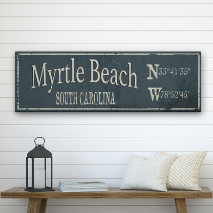 Coordinate Sign, Latitude Longitude, Rustic Nautical City State Canvas Sign , Personalized Gift, Ski / Beach / Lake Decor, Housewarming Gift