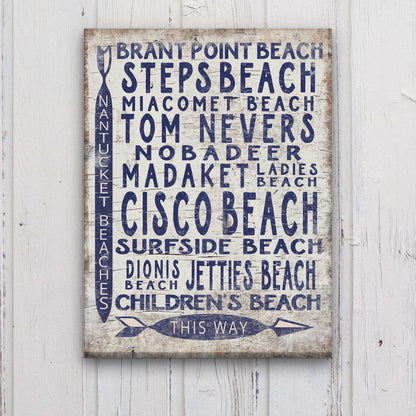 Vintage Nantucket Beaches Sign | Cisco Steps Madaket Surfside Beaches